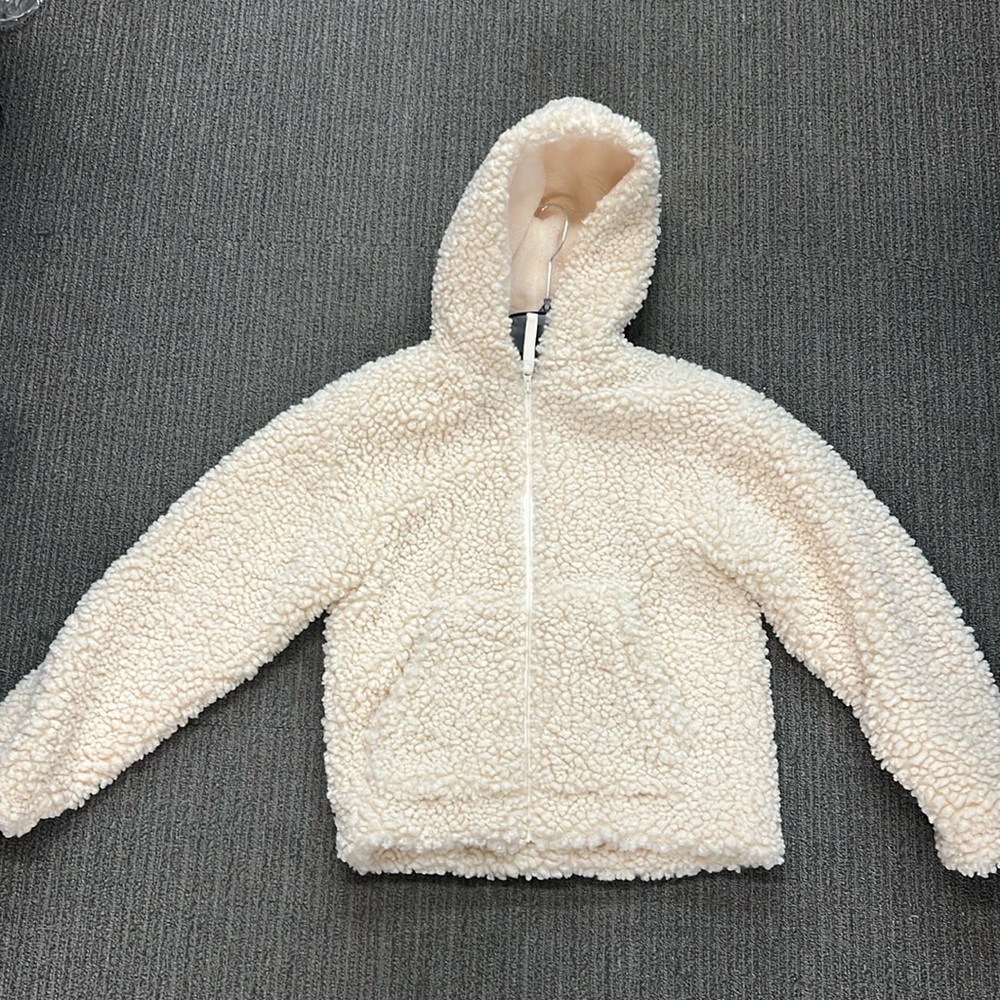 Helmut Lang cream fleece hoodie